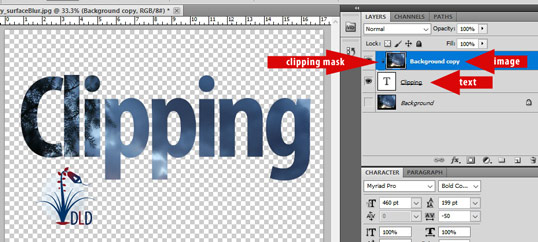 clipping masks require two adjoining layers