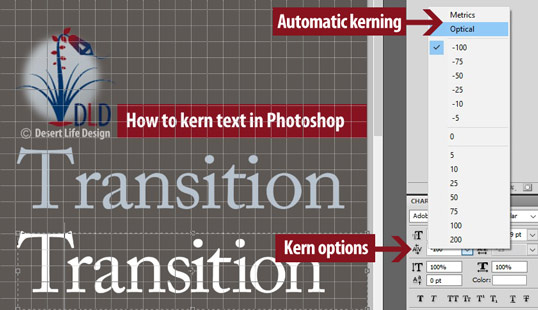 Use automatic settings to kern type